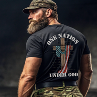 Thumbnail for Bold Patriotic T-Shirt - Stand for God, Country, and Freedom