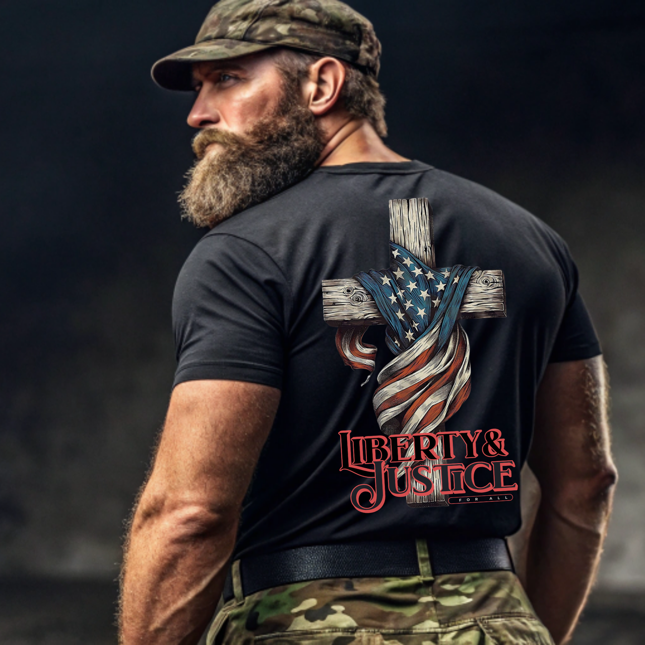 patriotic faith-based shirt with One Nation Under God slogan USA freedom tee