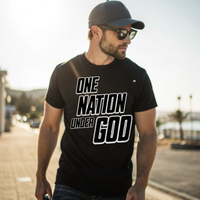 American pride t-shirt featuring One Nation Under God statement apparel