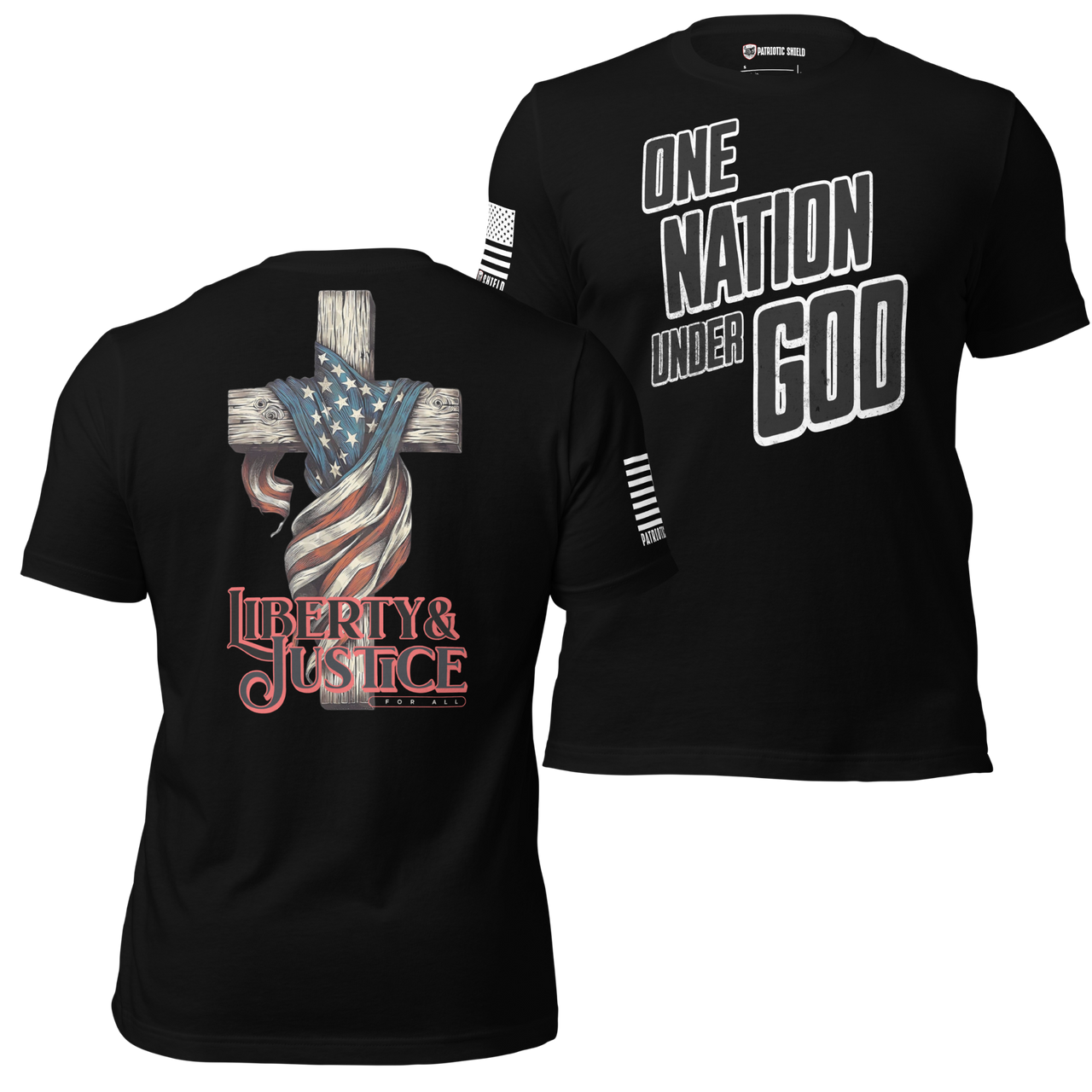 high quality American patriotic apparel One Nation Under God slogan shirt
