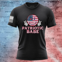 Thumbnail for Stylish and soft Patriotic Babe T-shirt for women to show off their patriotism.