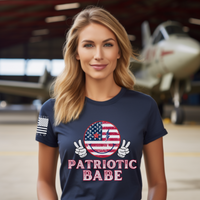 Thumbnail for Comfortable and empowering Patriotic Babe women’s apparel