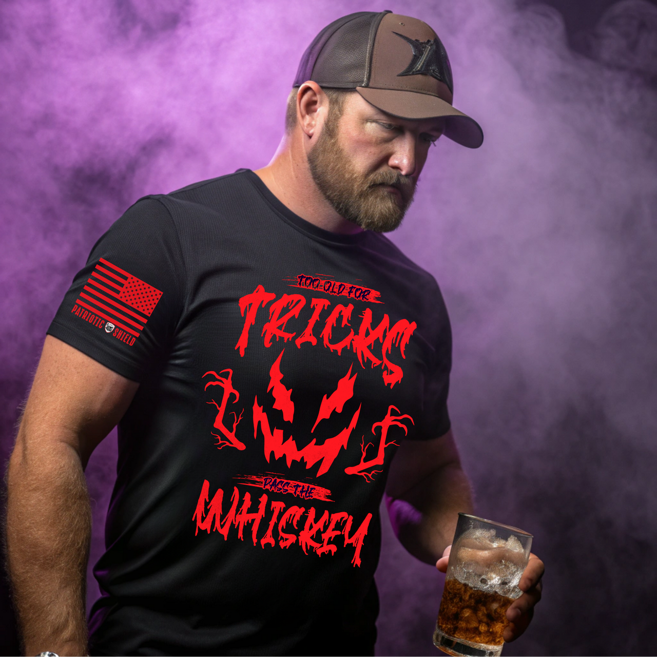 Patriotic Spooky whiskey lover shirt for Halloween parties