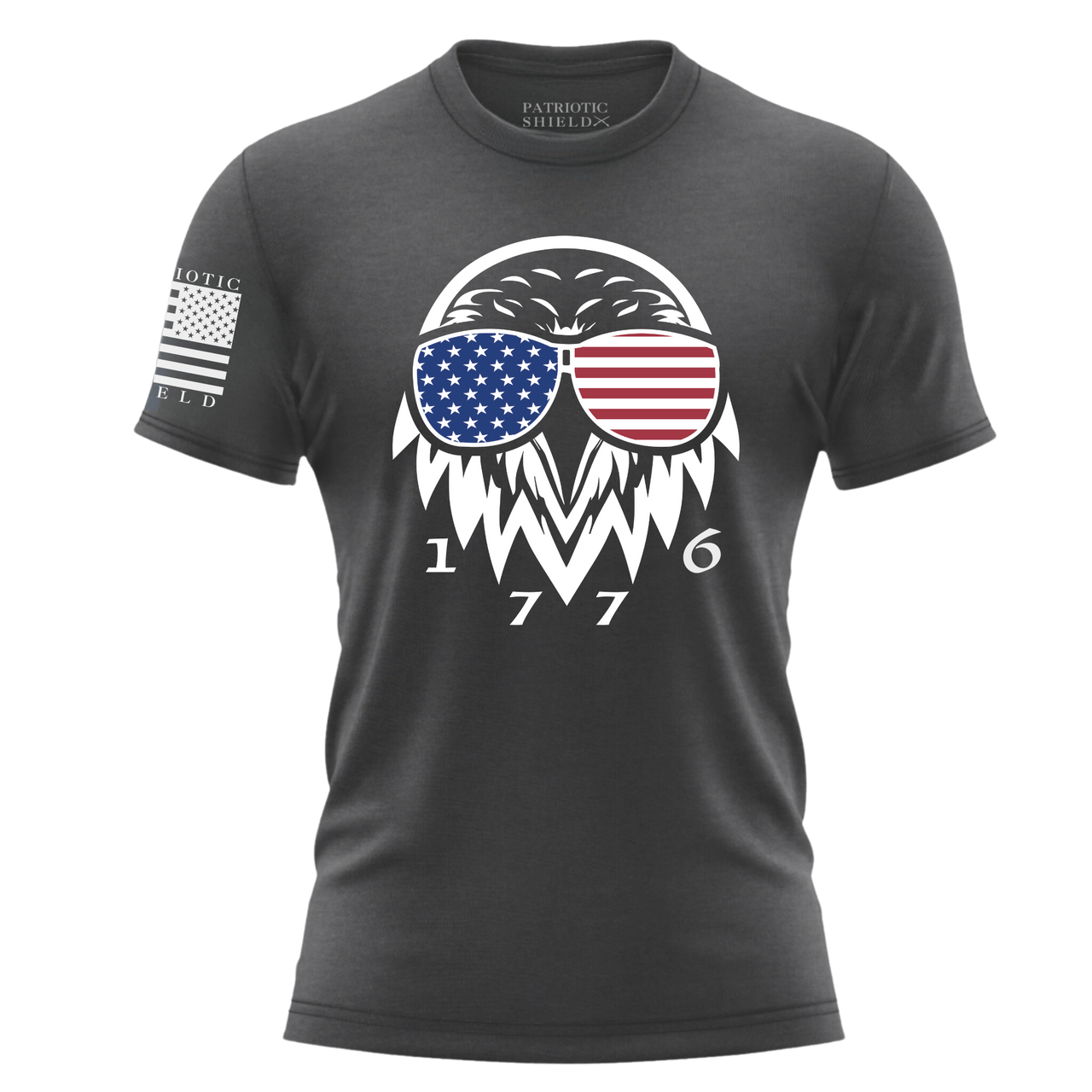 Unique Patriot Eagle 1776 T-shirt for patriotic women. Black