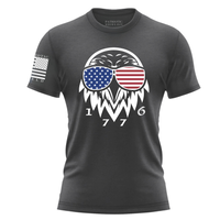 Thumbnail for Unique Patriot Eagle 1776 T-shirt for patriotic women. Black