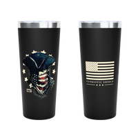 Patriotic Rebellion Tumbler celebrating American defiance and freedom. black