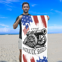 patriotic shield beach towel revolutionary war 1776 american flag design