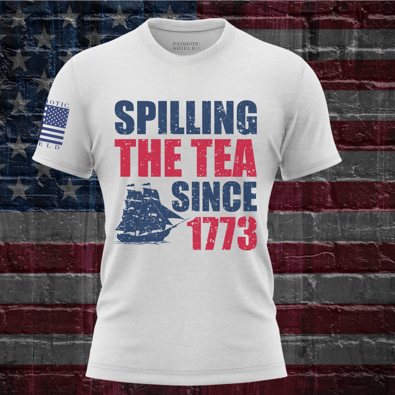 Stylish Patriotic Tea Party T-shirt for American women