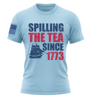 Thumbnail for Comfortable and soft Patriotic Tea Party shirt for women patriots. Baby Blue