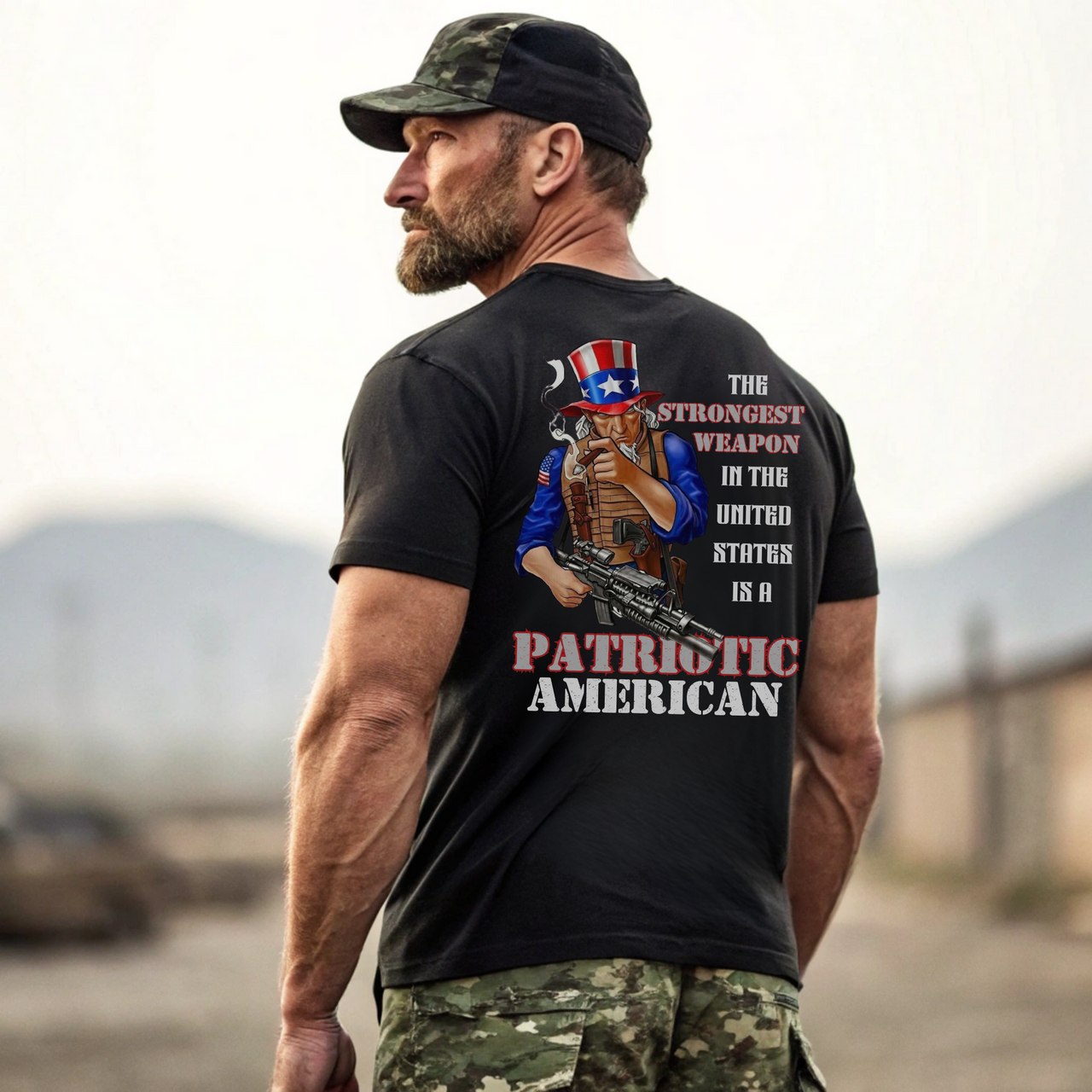 patriotic american strongest weapon t-shirt