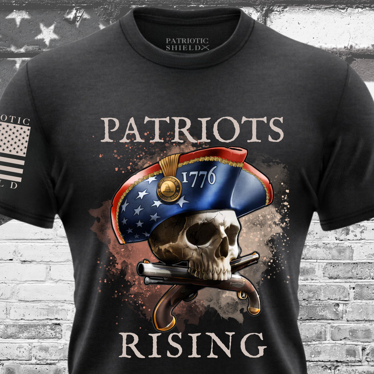 Patriotic T-Shirt - Patriots Rising Design for True American Warriors