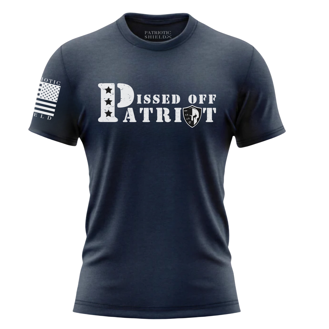 Women's Pissed Off Patriot T-Shirt – Soft Cotton Blend. Navy