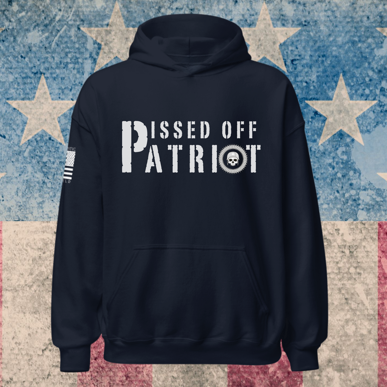 Pro-America hoodie – Express Your Anger and Patriotism with attitude. navy