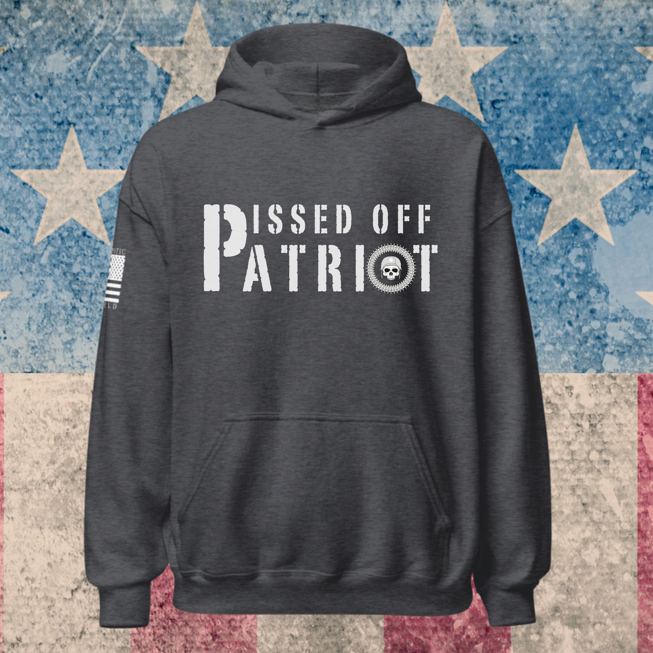 High-Quality American hoodie -made for the fiery patriotic women. dark heather