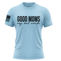 Thumbnail for Potty Mouth Mom Tee – Patriotic Shield Apparel for Women in Baby Blue