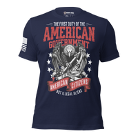 Bold patriotic Protect Our Own freedom T shirt. navy