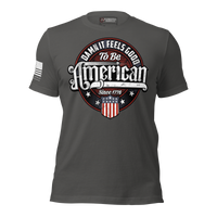 Damn it feels good to be American tee freedom pride clothing. asphalt