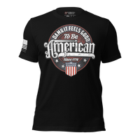 Patriotic feels good to be American 1776  t-shirt for USA patriots. black