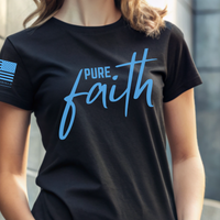 Thumbnail for Soft, comfortable Pure Faith Women's T-Shirt for faith-filled warriors.