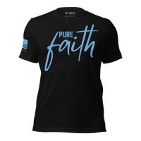 Thumbnail for Empowering Pure Faith Women's T-Shirt for patriotic women of faith and strength. Black
