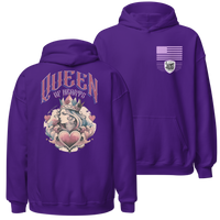 Women’s Patriotic Hoodie Warrior patriotic  Apparel USA. purple