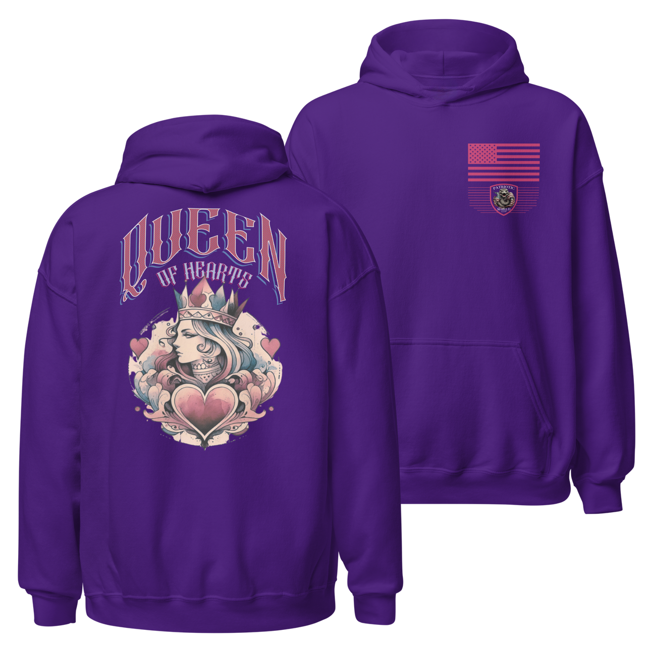Women’s Patriotic Hoodie Warrior patriotic  Apparel USA. purple