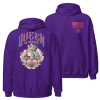 Women’s Patriotic Hoodie Warrior patriotic  Apparel USA. purple
