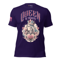 Women’s Empowerment Queen of Hearts T-Shirt Unique Graphic. purple