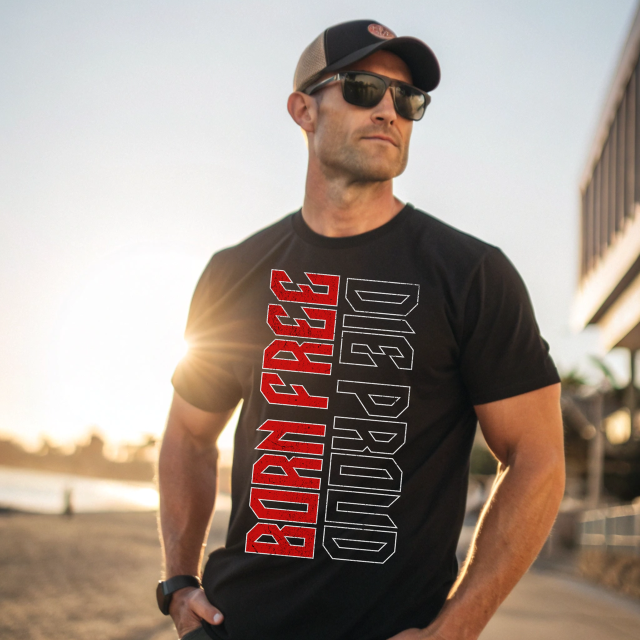Born Free Die Proud shirt defiant USA pride apparel Reapers Rebels graphic tee