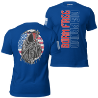 patriotic rebel t-shirt Born Free Die Proud slogan American grit clothing.  true royal