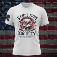 Thumbnail for Stylish Rebel Mom Society Women's T-Shirt for patriotic women who lead with defiance.