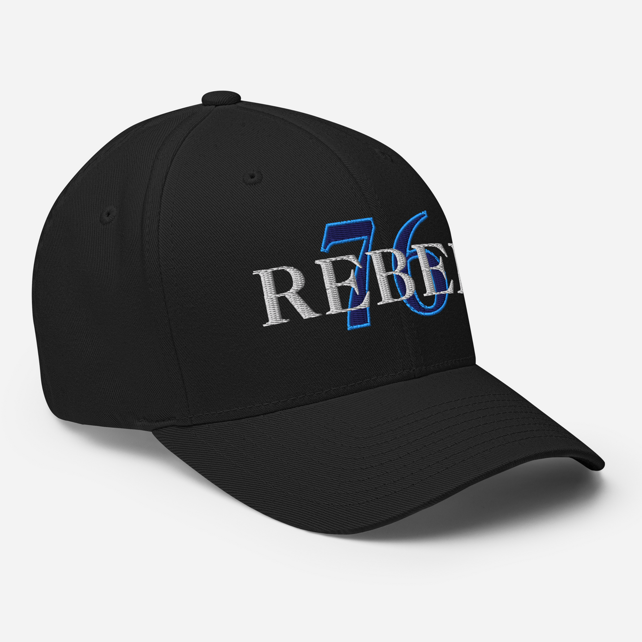 Stretch-Fit Rebel Hat with Curved Visor and 1776 Spirit