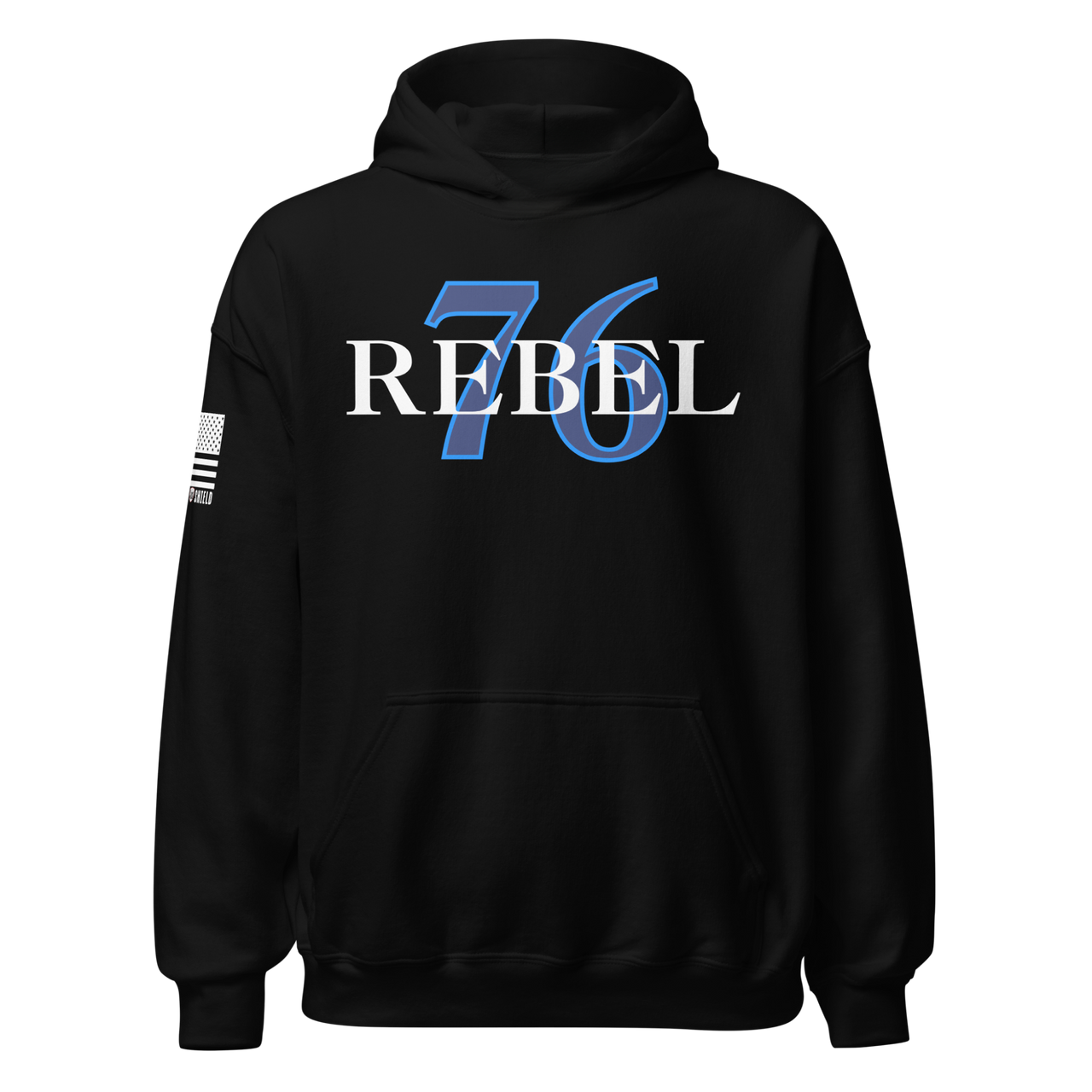 American Flag Rebel Hoodie Revolutionary Spirit. black