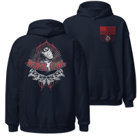 Gritty Rebel Girl Hoodie Women’s Streetwear USA. navy