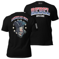 USA pride apparel American Grit t-shirt strong patriotic message graphic shirt. black