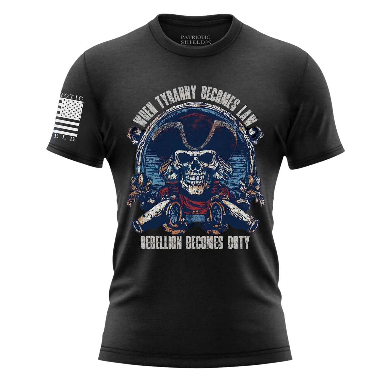 Veteran-family Owned Patriotic Shirt - Rebellion Becomes Duty. black