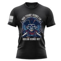 Thumbnail for Veteran-family Owned Patriotic Shirt - Rebellion Becomes Duty. black