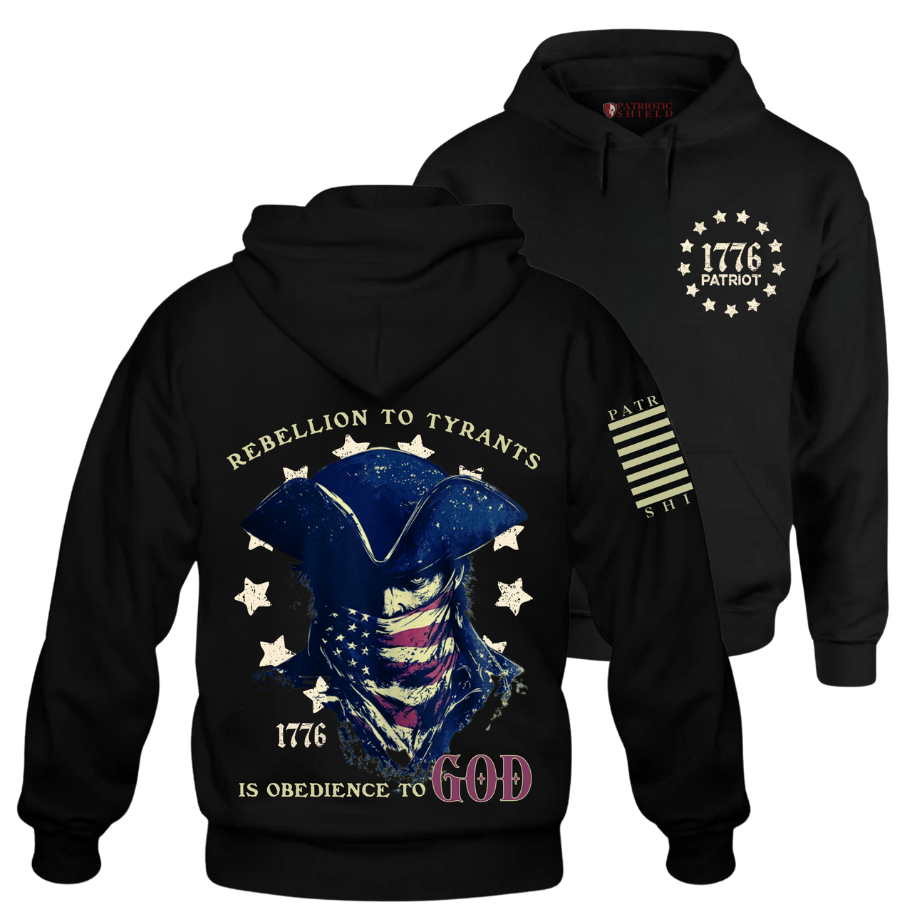 Rebellion to Tyrants Hoodie – embodying courage, patriotism, and resilience.