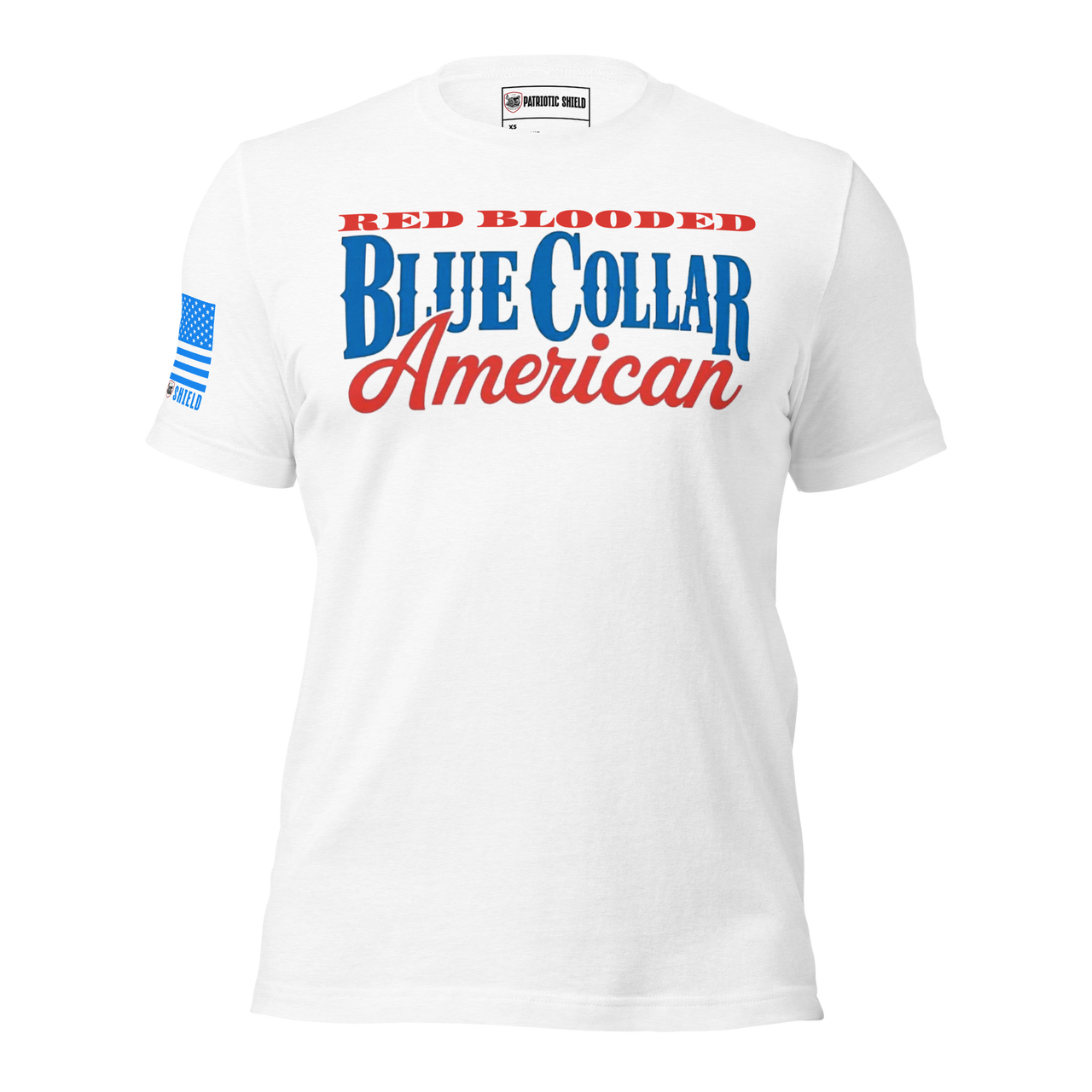 Veteran Family-Owned Patriotic Workwear T-Shirt. white