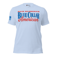 Patriotic Grit Tee for Red Blooded Americans. baby blue