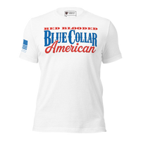 Veteran Family-Owned Patriotic Workwear T-Shirt. white