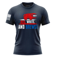 Thumbnail for Fourth of July T-Shirt - Red White & Brews Edition. navy