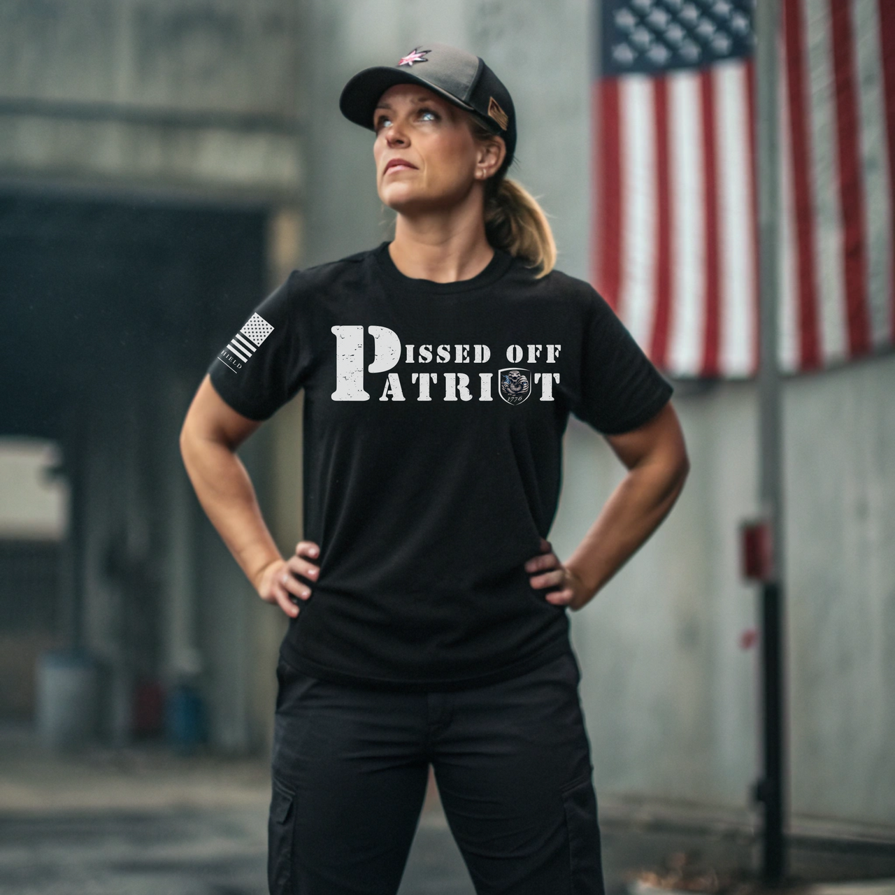 Women's clothing angry patriotic slogan shirt premium cotton blend