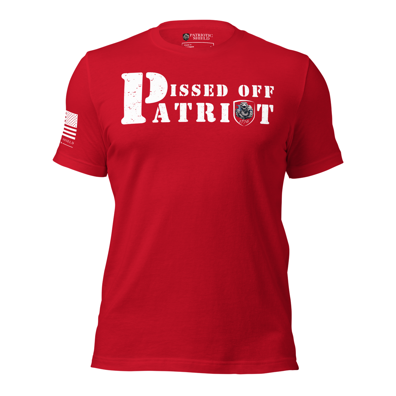 Defiant angry patriot t-shirt Red White & Pissed Off for freedom lovers. red