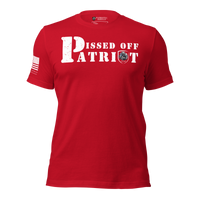 Defiant angry patriot t-shirt Red White & Pissed Off for freedom lovers. red