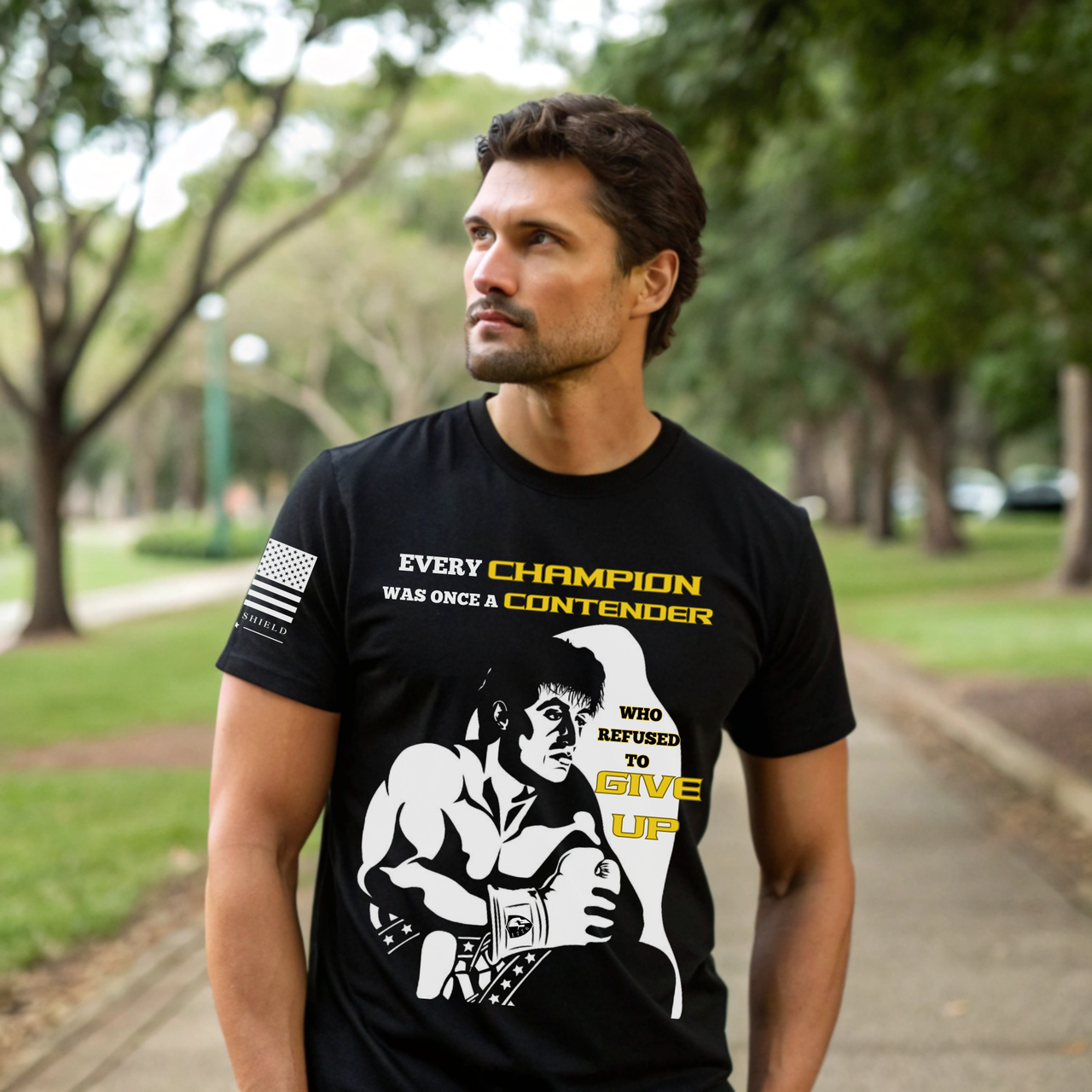 Motivational Warrior Tee – Strength, Grit, and Determination. Inspired by the movie Rocky