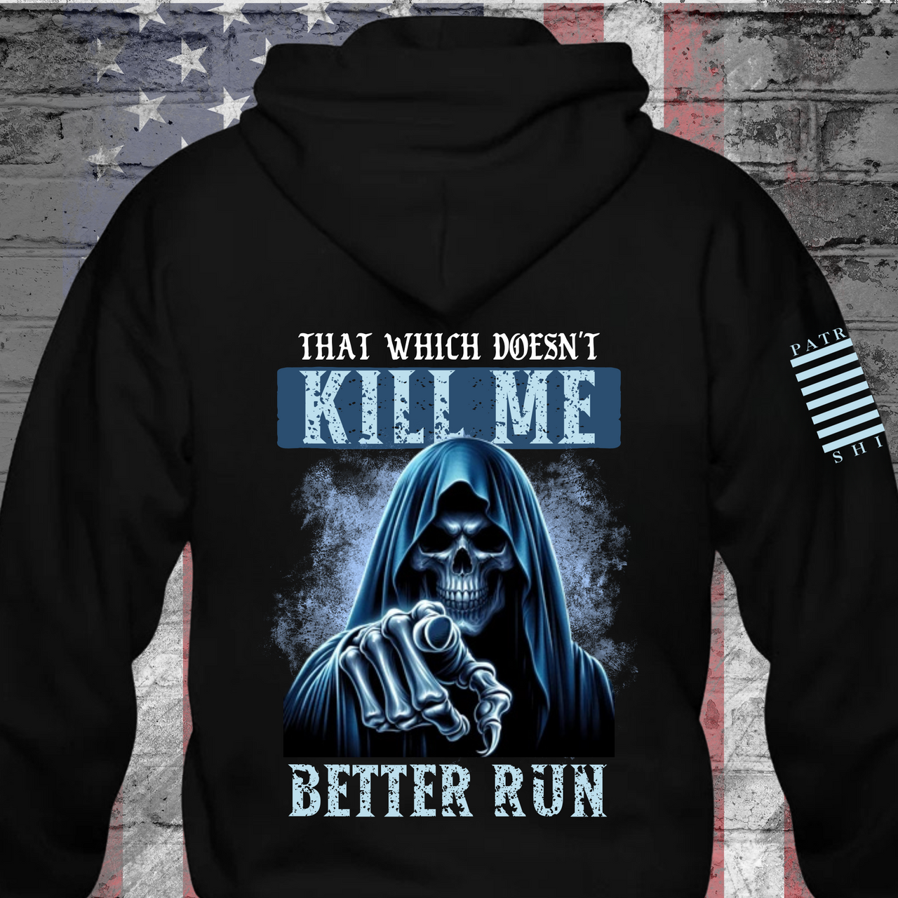 Run Fast" Hoodie – That which doesn't kill me, better run. A hoodie designed for resilience and an unyielding warrior attitude.