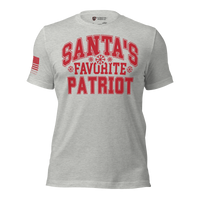 Red White and Blue Christmas Shirt – Santa’s Favorite Patriot. athletic heather