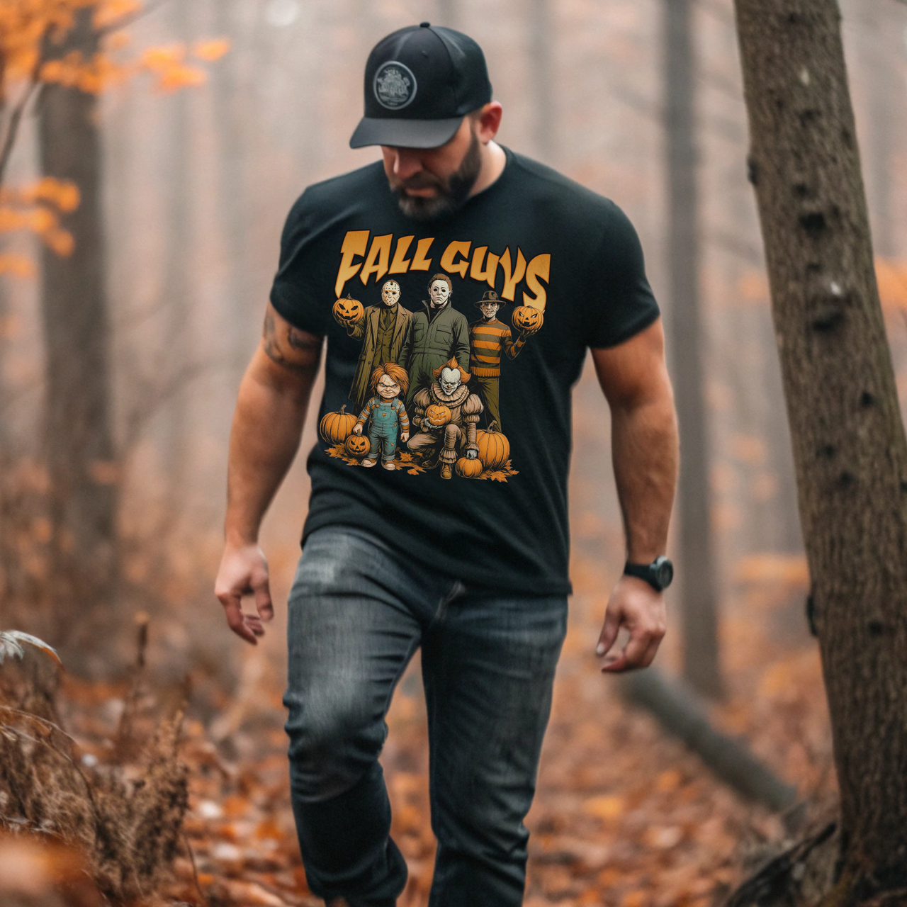 patriotic horror icon fall guys shirt for Halloween