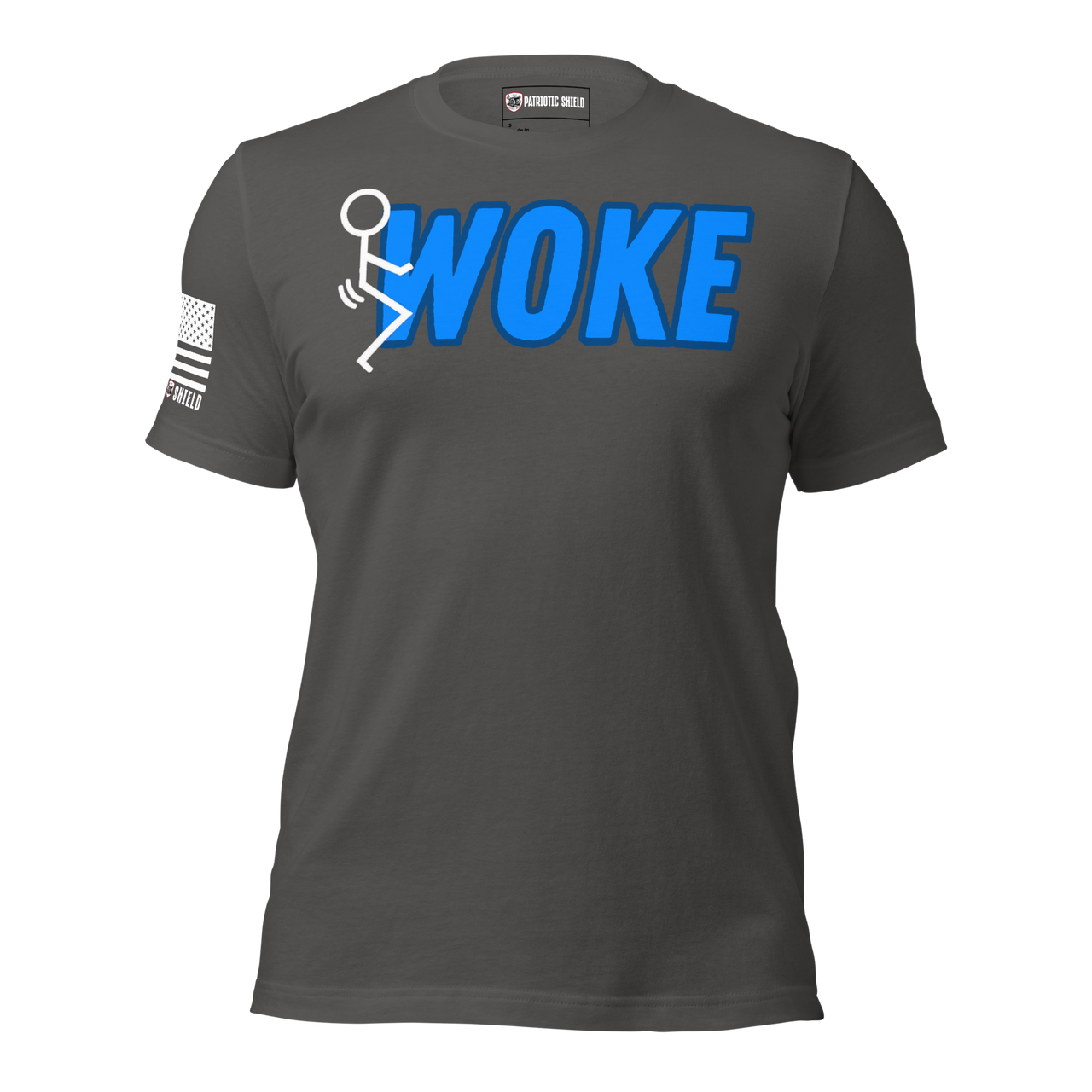 Patriotic American T-shirt for veterans and free thinkers. Asphalt